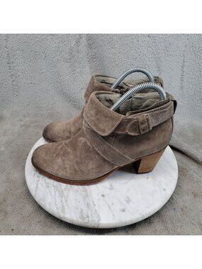 Johnston & Murphy Shoes Womens Size 7.5 Tan Suede Ankle Booties *Read*